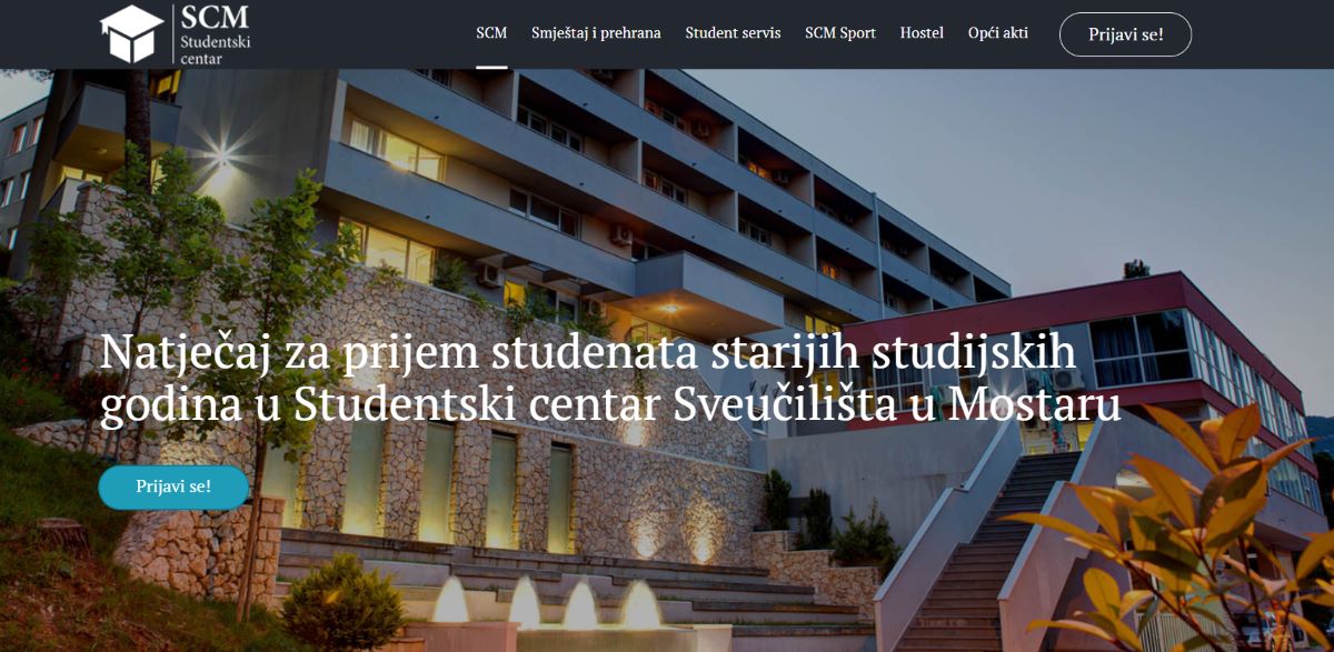 Natječaj za prijem studenata starijih studijskih godina u Studentski centar Sveučilišta u Mostaru