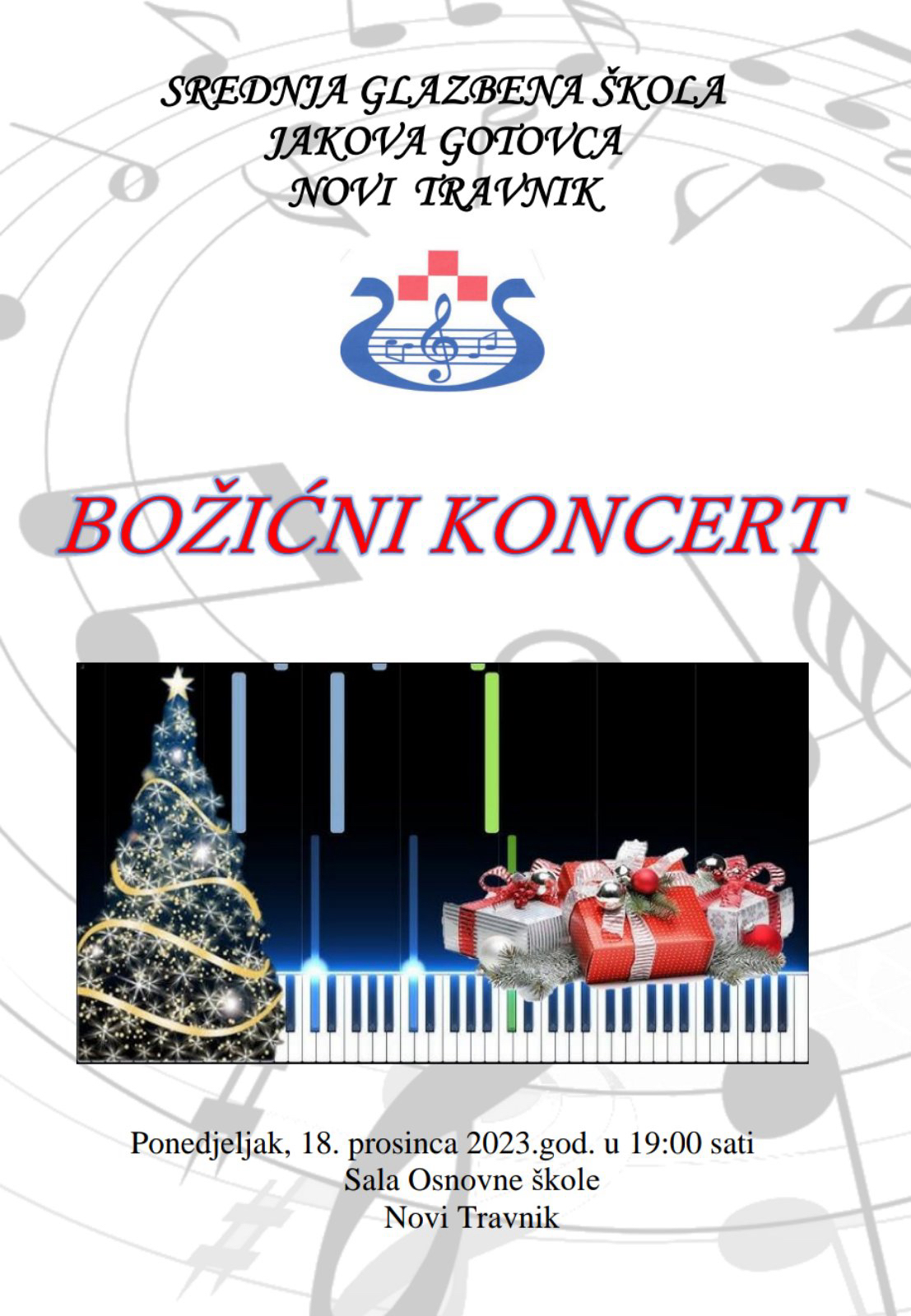 Božićni koncert Srednje glazbene škole Jakova Gotovca Novi Travnik