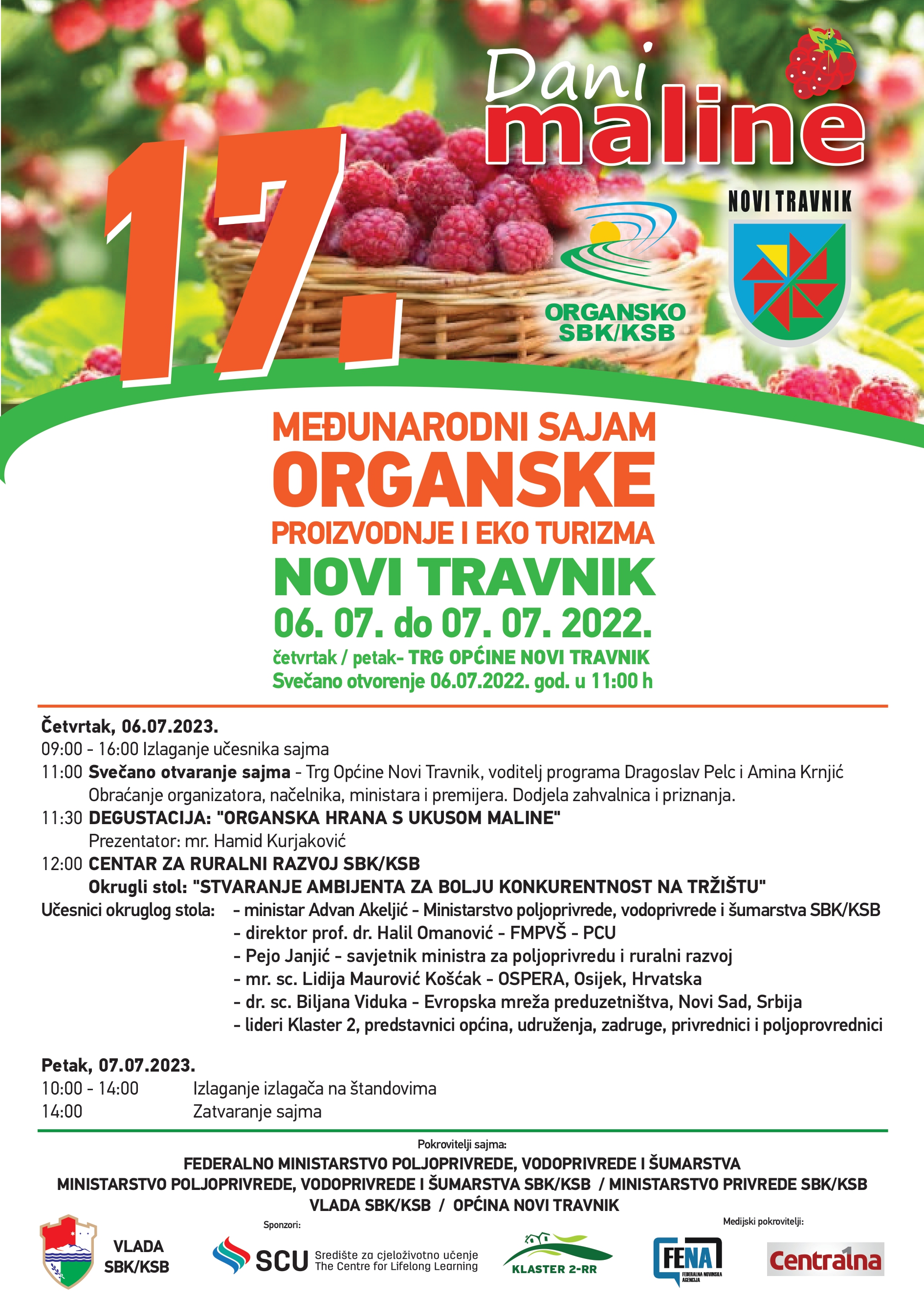 17. Međunarodni sajam organske proizvodnje i eko turizma "DANI MALINE" 2023.