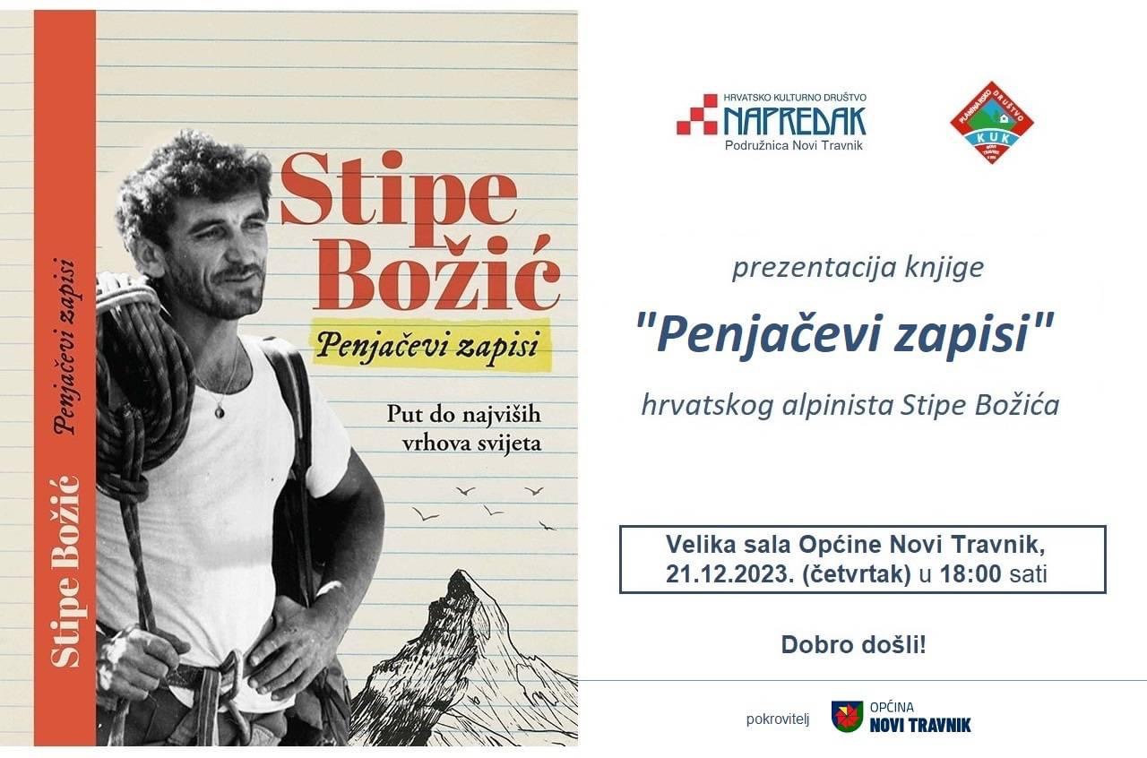 Prezentacija knjige "Penjačevi zapisi" hrvatskog alpinista Stipe Božića