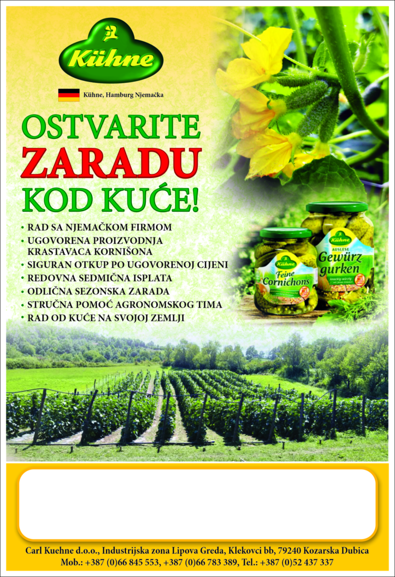Obavještenje za poljoprivredne proizvođače 