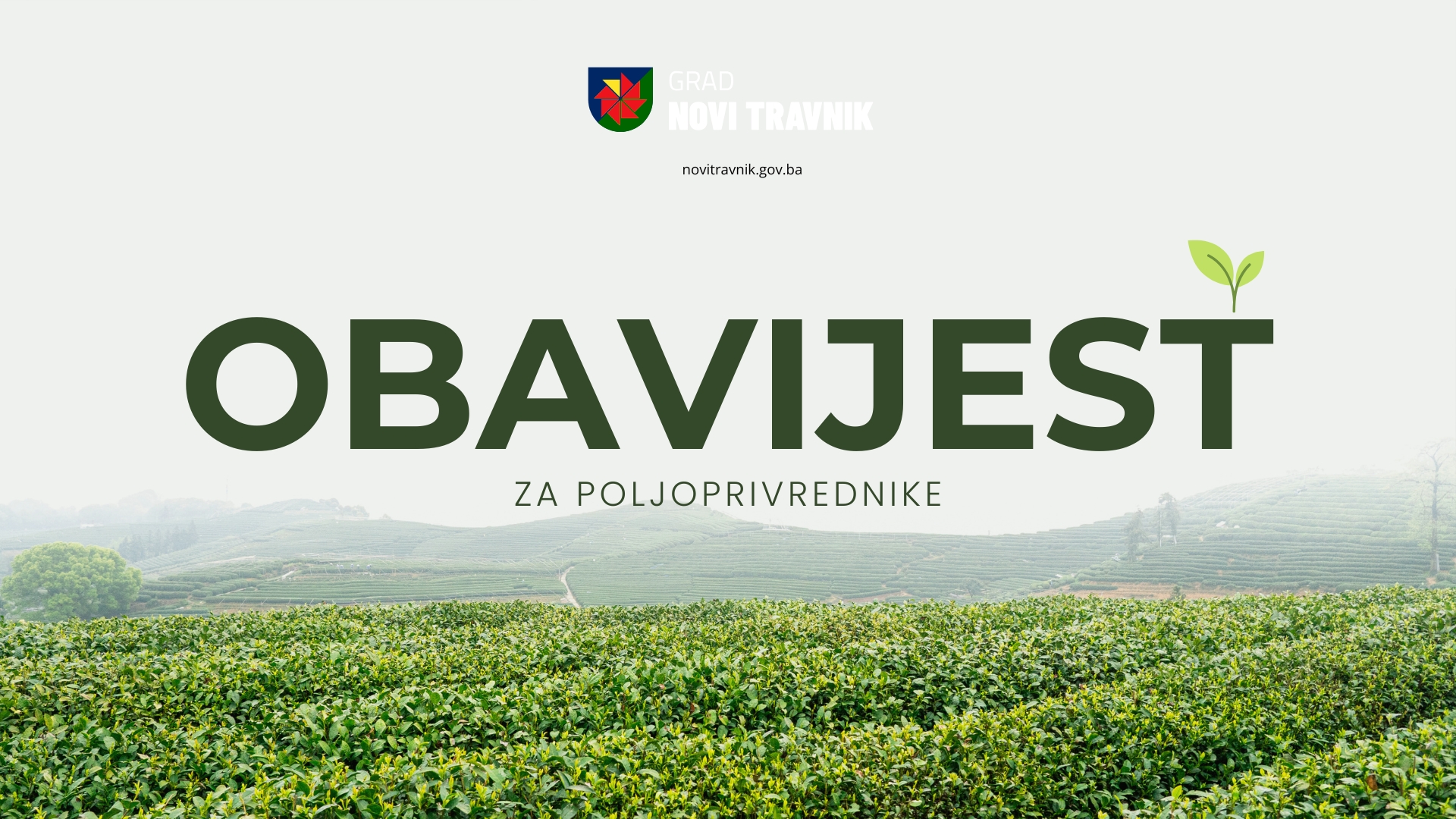 Obavijest za poljoprivredne proizvođače